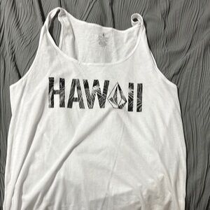 Volcom White Tank Top Hawaii Graphic